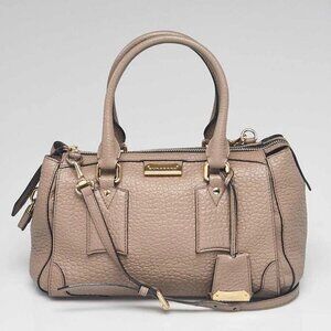 Burberry Grey Heritage Grain Leather Small Gladstone Bag